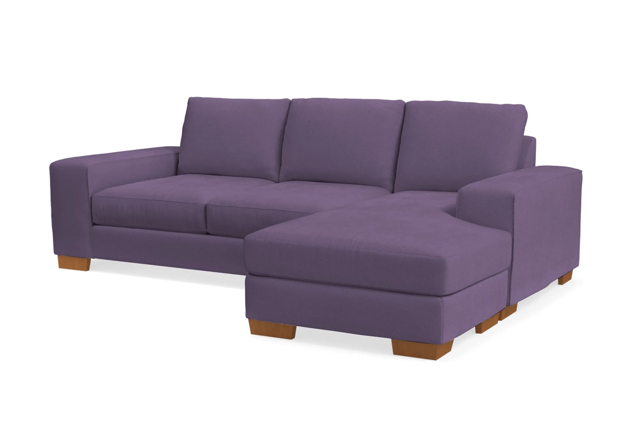 Melrose Reversible Chaise Sleeper Sofa Bed :: Leg Finish: Pecan / Sleeper Option: Memory Foam Mattress