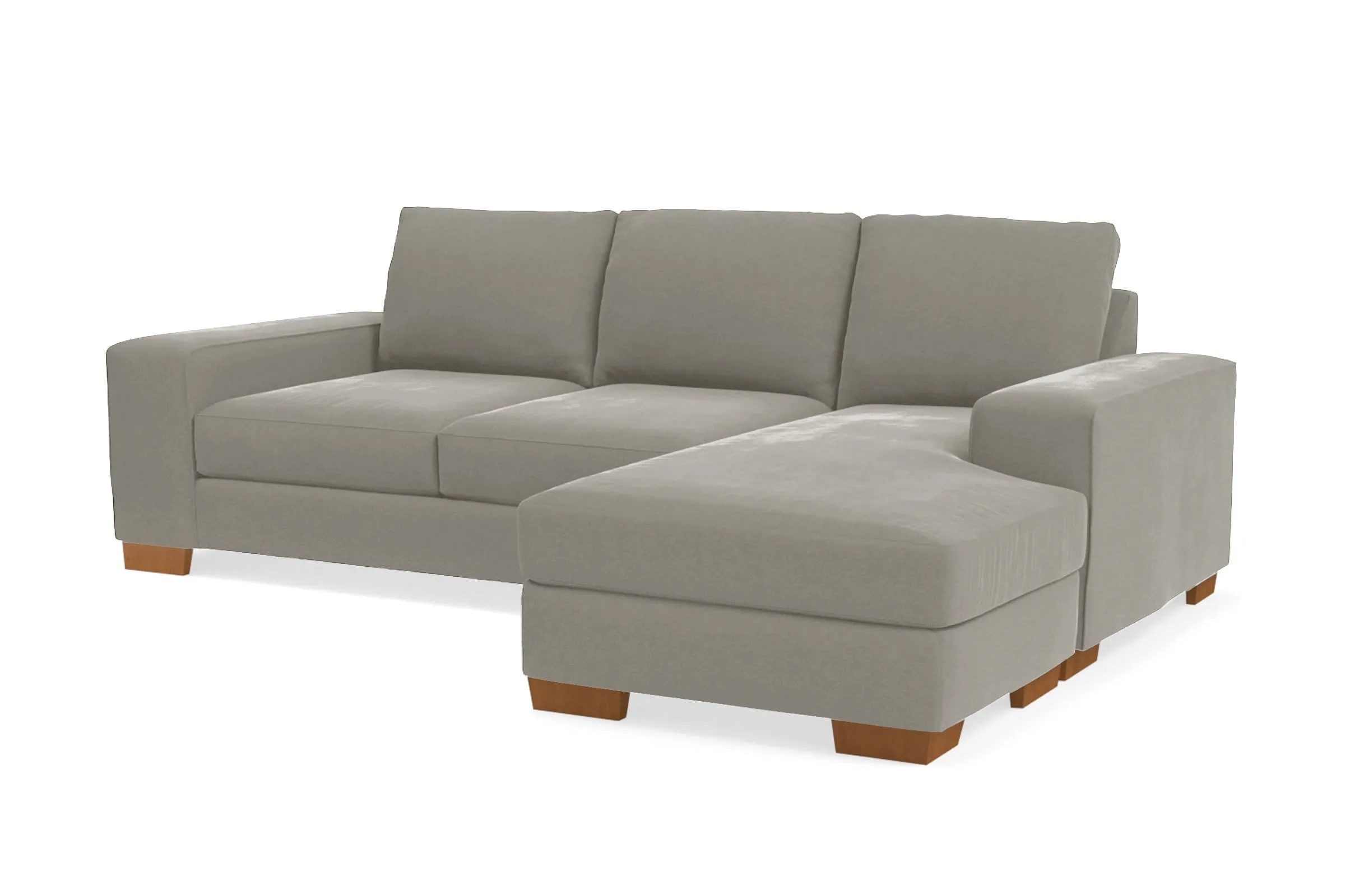 Melrose Reversible Chaise Sleeper Sofa Bed :: Leg Finish: Pecan / Sleeper Option: Memory Foam Mattress