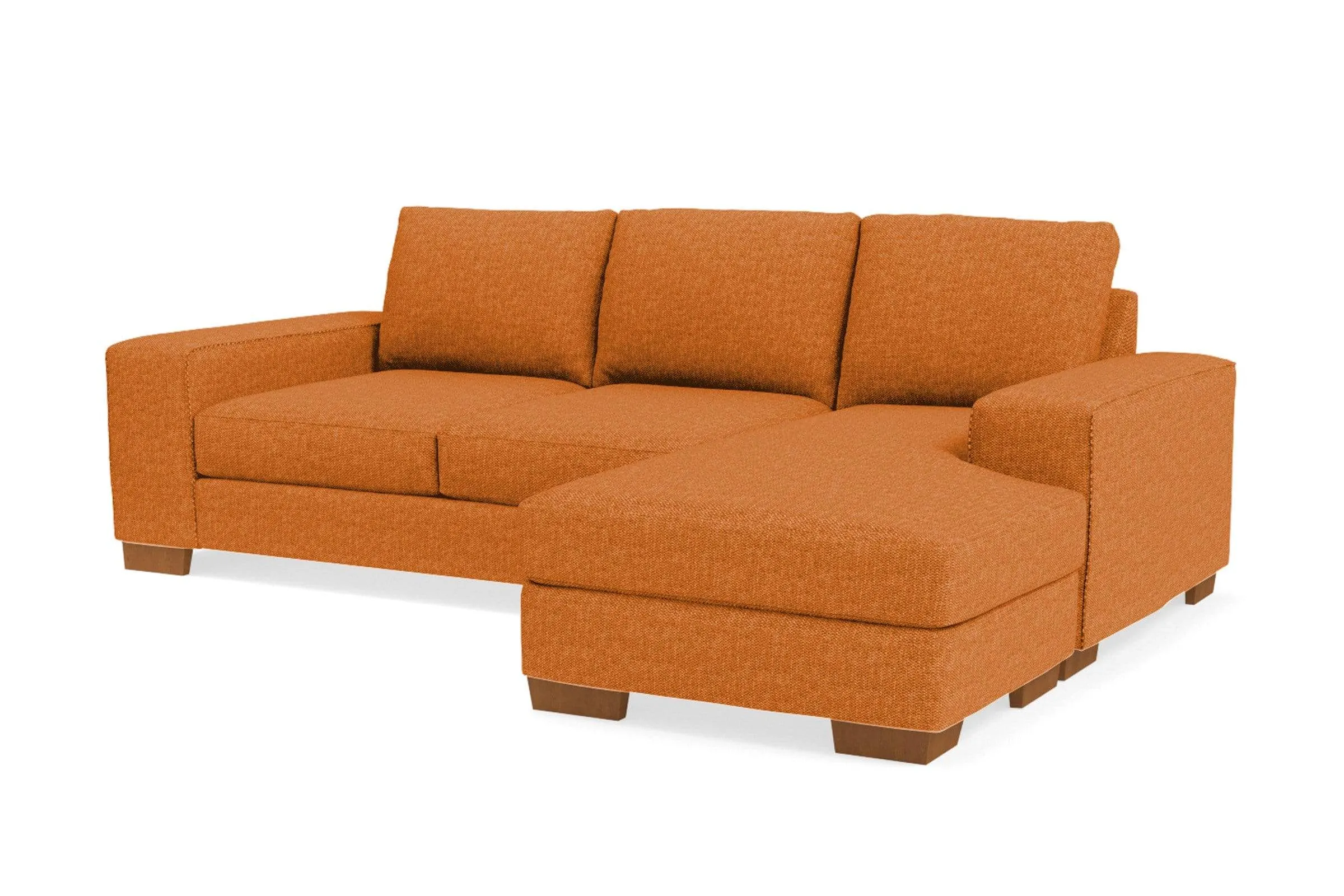 Melrose Reversible Chaise Sleeper Sofa Bed :: Leg Finish: Pecan / Sleeper Option: Memory Foam Mattress