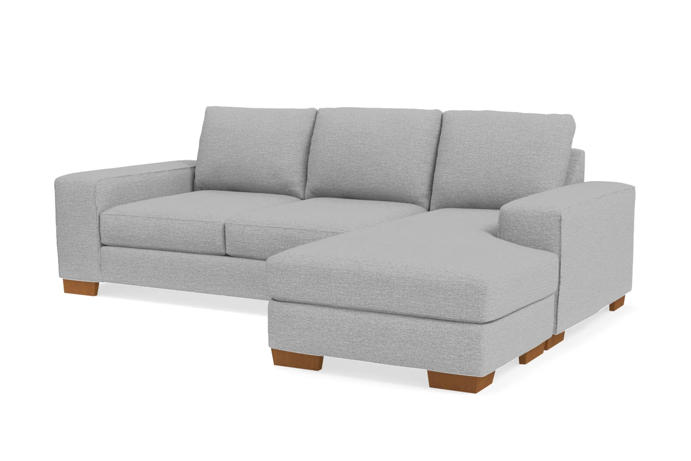 Melrose Reversible Chaise Sleeper Sofa Bed :: Leg Finish: Pecan / Sleeper Option: Memory Foam Mattress