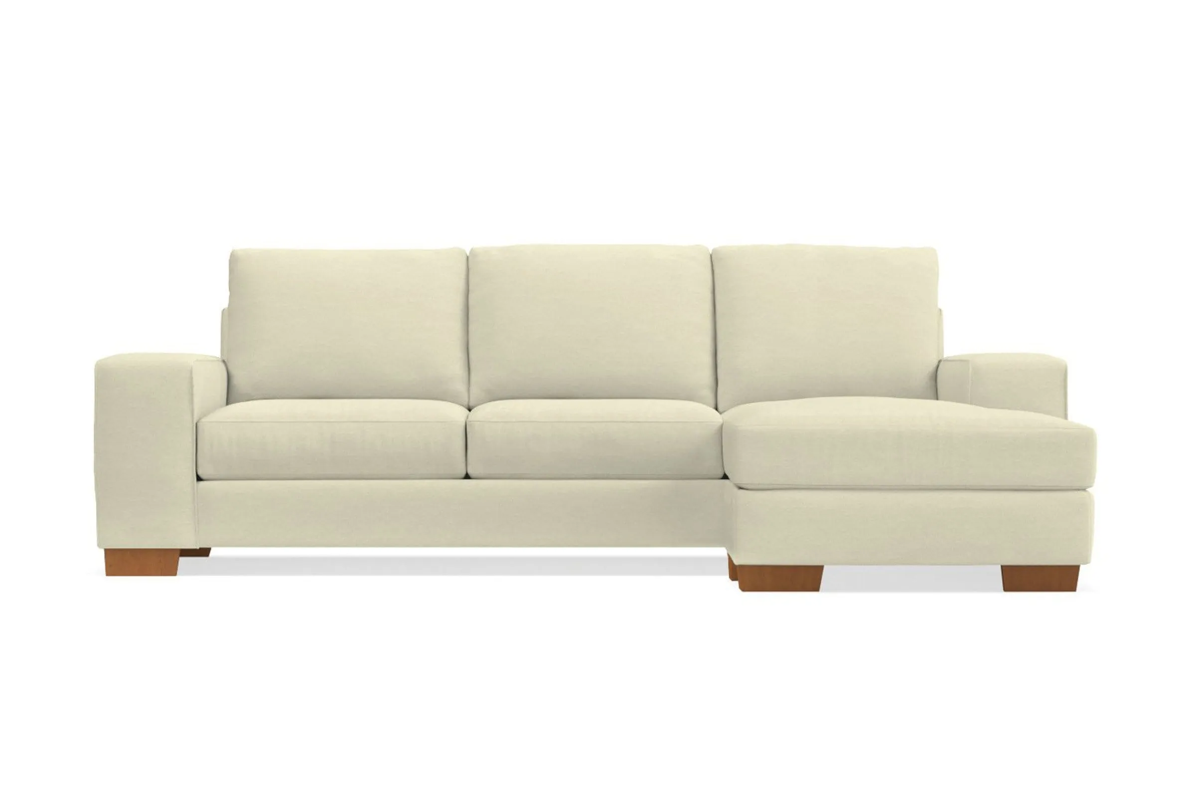 Melrose Reversible Chaise Sleeper Sofa Bed :: Leg Finish: Pecan / Sleeper Option: Memory Foam Mattress