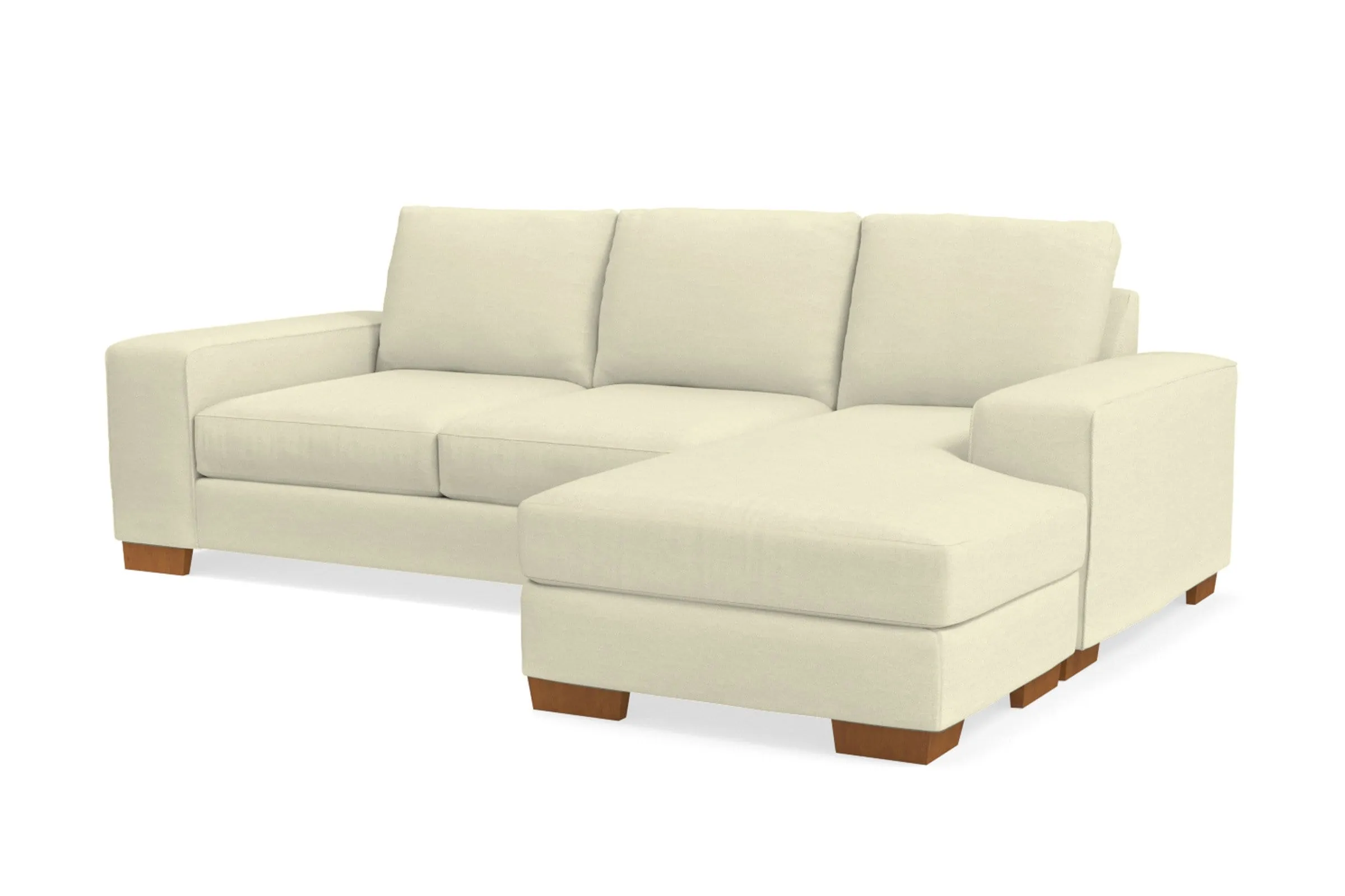 Melrose Reversible Chaise Sleeper Sofa Bed :: Leg Finish: Pecan / Sleeper Option: Memory Foam Mattress