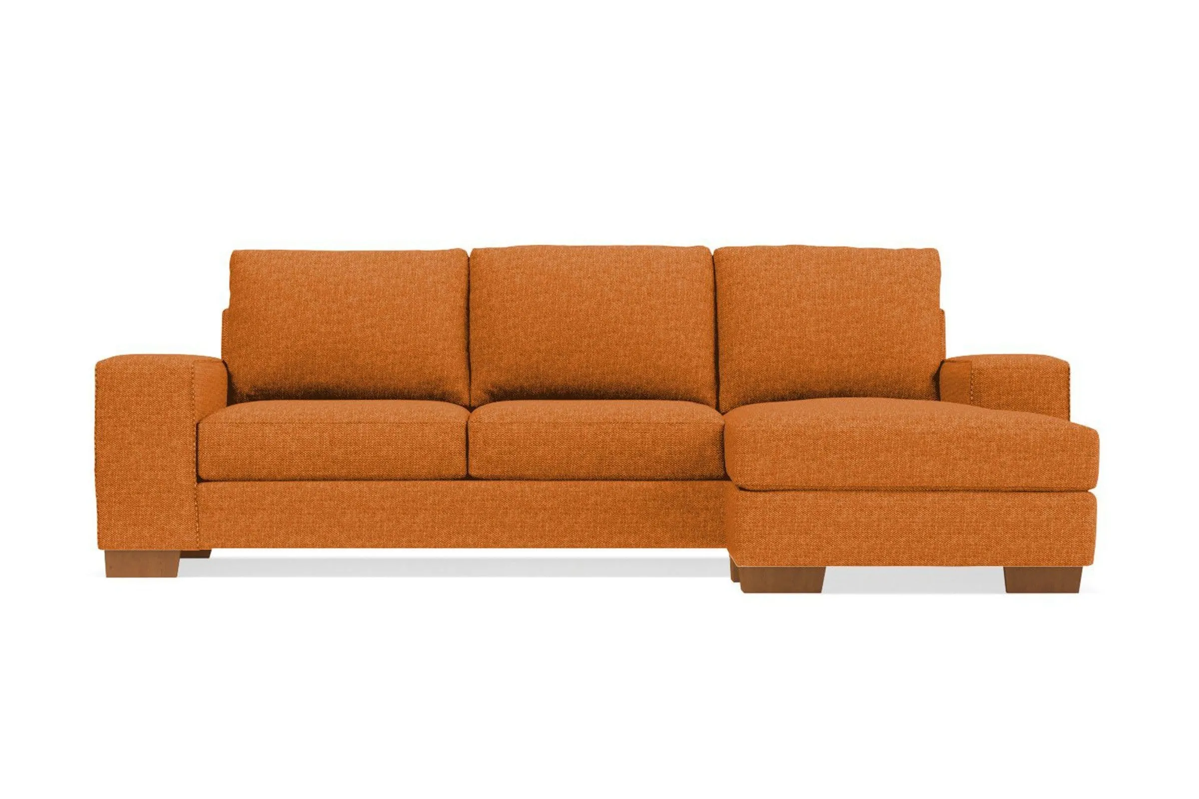 Melrose Reversible Chaise Sleeper Sofa Bed :: Leg Finish: Pecan / Sleeper Option: Memory Foam Mattress