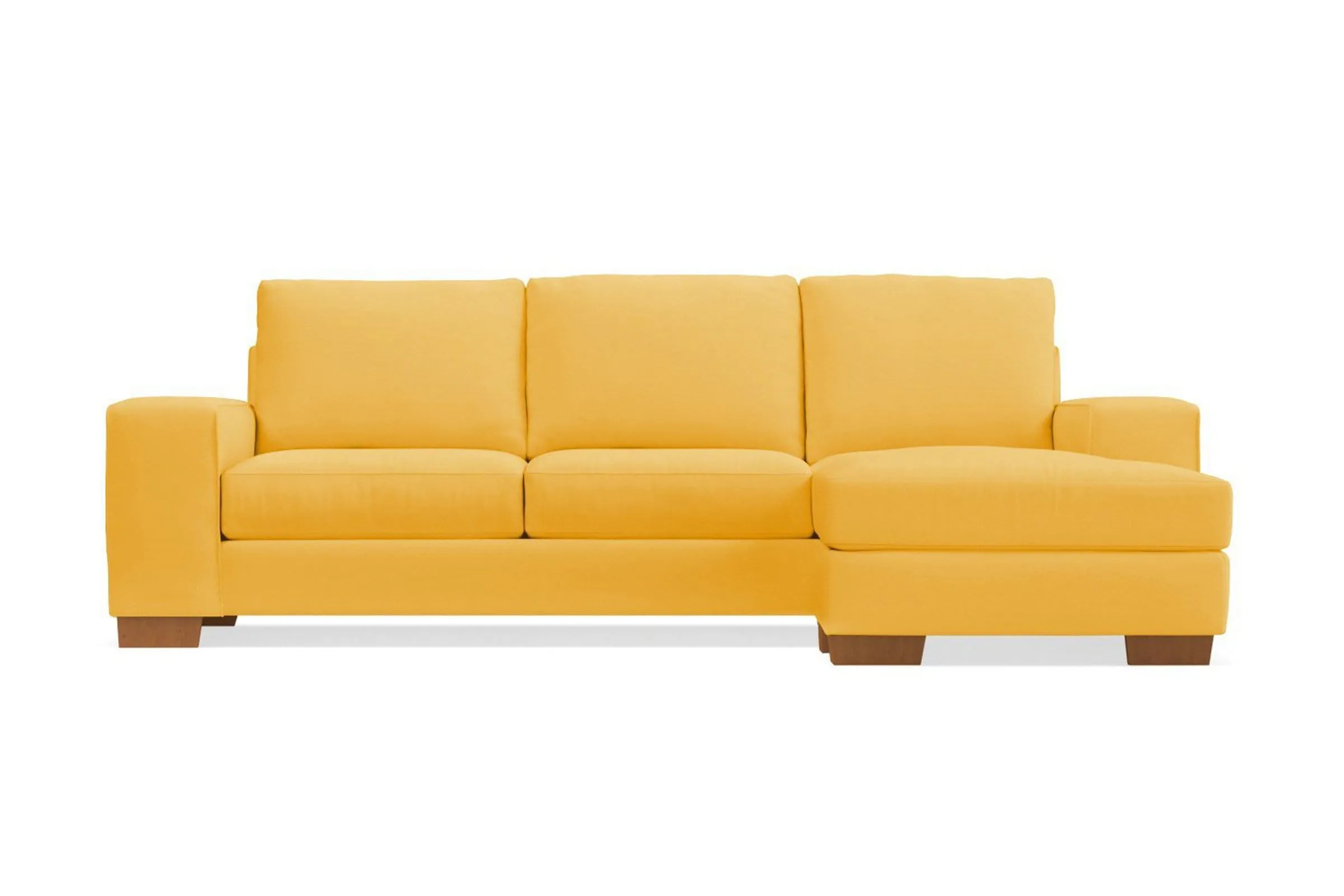 Melrose Reversible Chaise Sleeper Sofa Bed :: Leg Finish: Pecan / Sleeper Option: Memory Foam Mattress