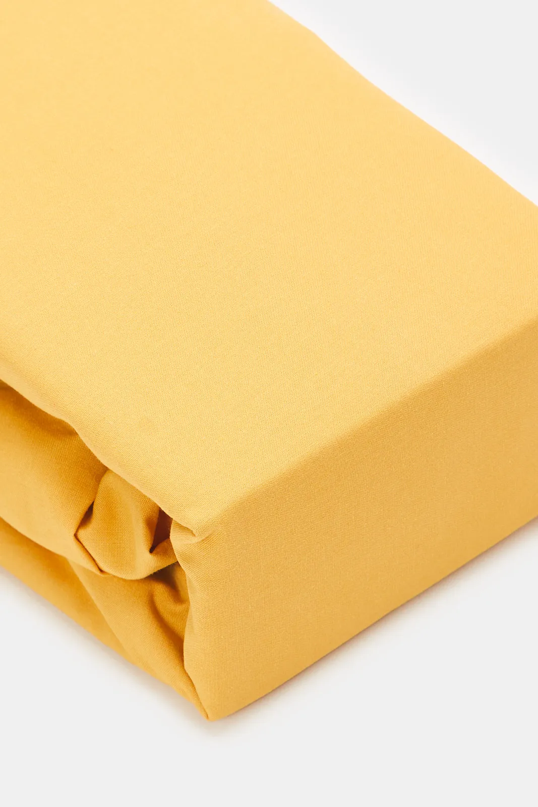 Mustard Solid Fitted Sheet (Super King Size)