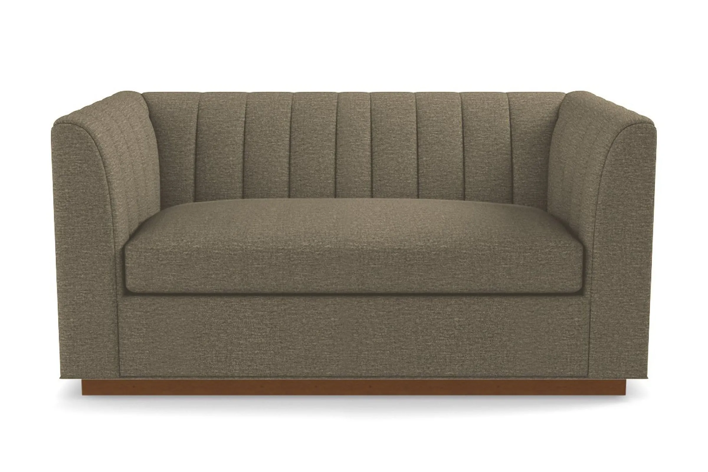 Nora Apartment Size Sleeper Sofa Bed :: Leg Finish: Pecan / Sleeper Option: Memory Foam Mattress