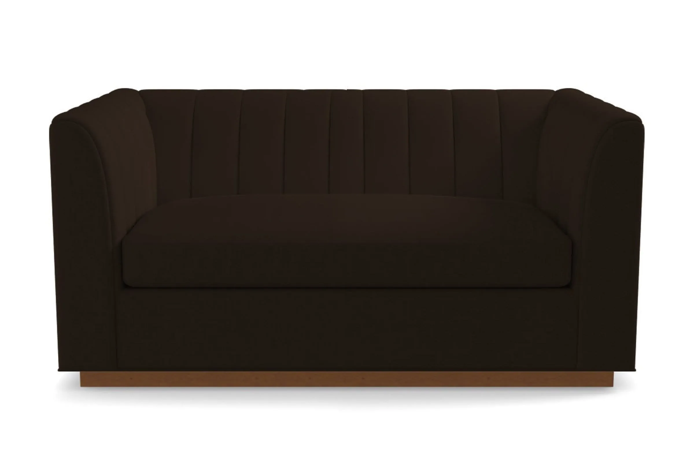 Nora Apartment Size Sleeper Sofa Bed :: Leg Finish: Pecan / Sleeper Option: Memory Foam Mattress