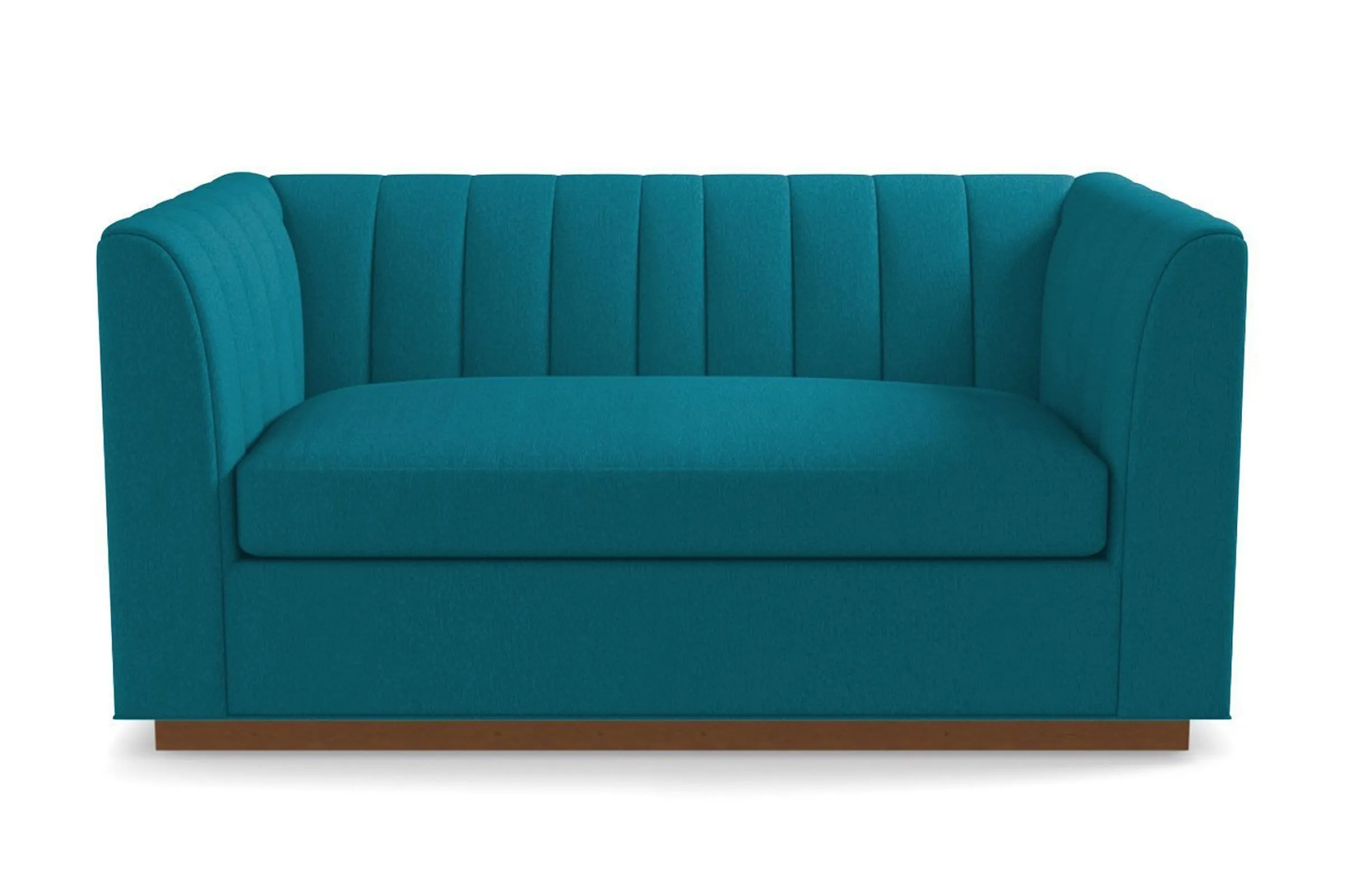 Nora Apartment Size Sleeper Sofa Bed :: Leg Finish: Pecan / Sleeper Option: Memory Foam Mattress