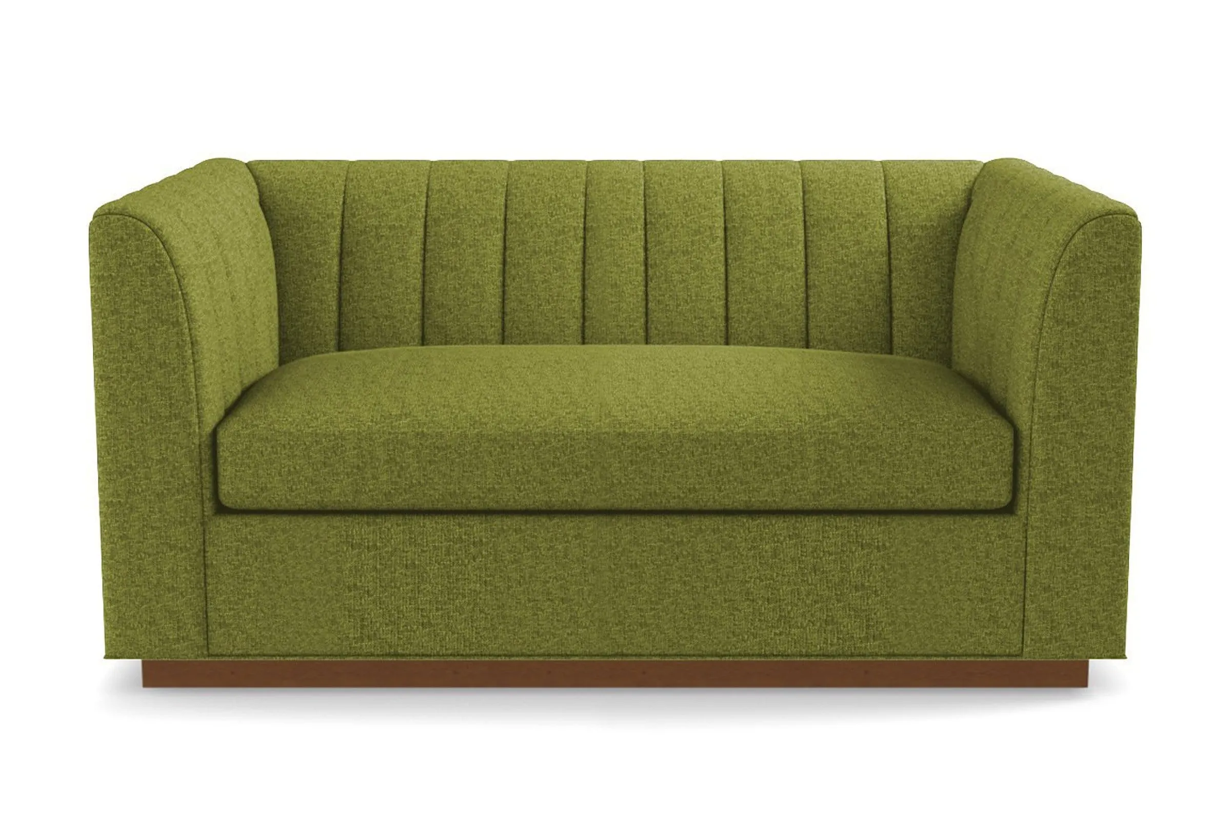 Nora Apartment Size Sleeper Sofa Bed :: Leg Finish: Pecan / Sleeper Option: Memory Foam Mattress