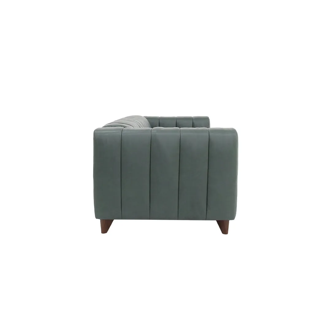 Octavia Top Grain Leather Sofa Green