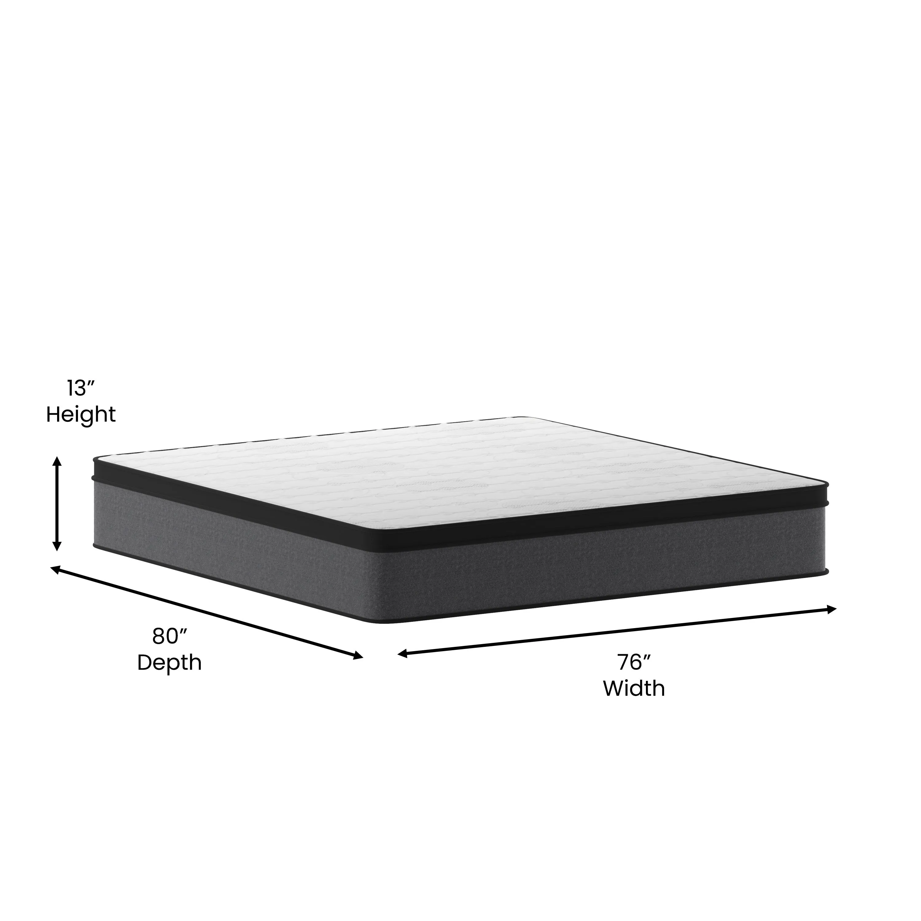 Oriana 13" CertiPUR-US Certified Euro Top Hybrid Pocket Spring Mattress in a Box for Supportive Pressure Relief