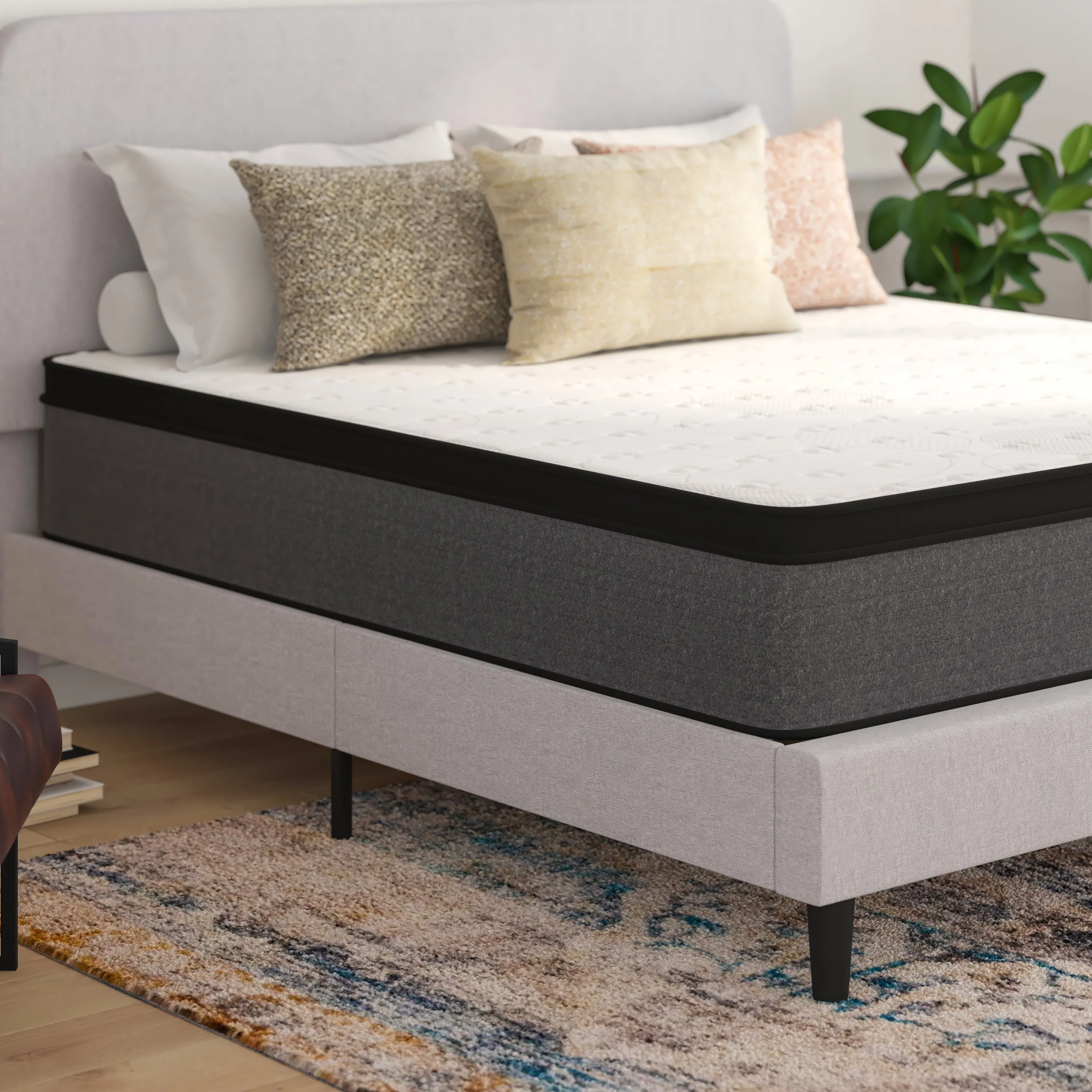 Oriana 13" CertiPUR-US Certified Euro Top Hybrid Pocket Spring Mattress in a Box for Supportive Pressure Relief