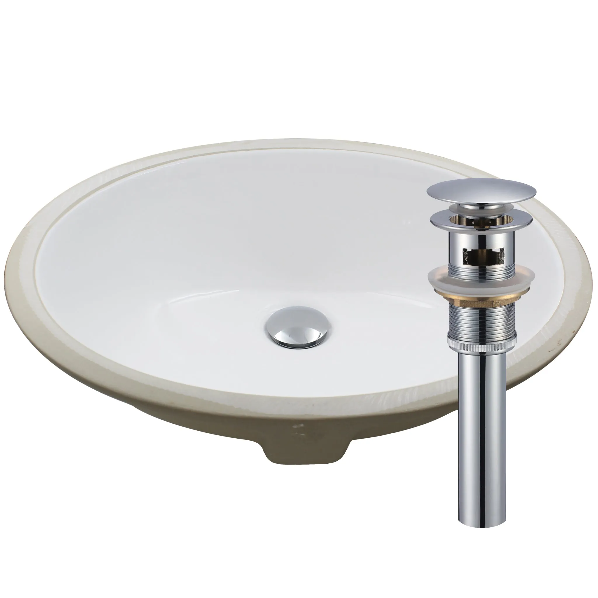 Oval Undermount White Porcelain Sink with Overflow, NP-U191307