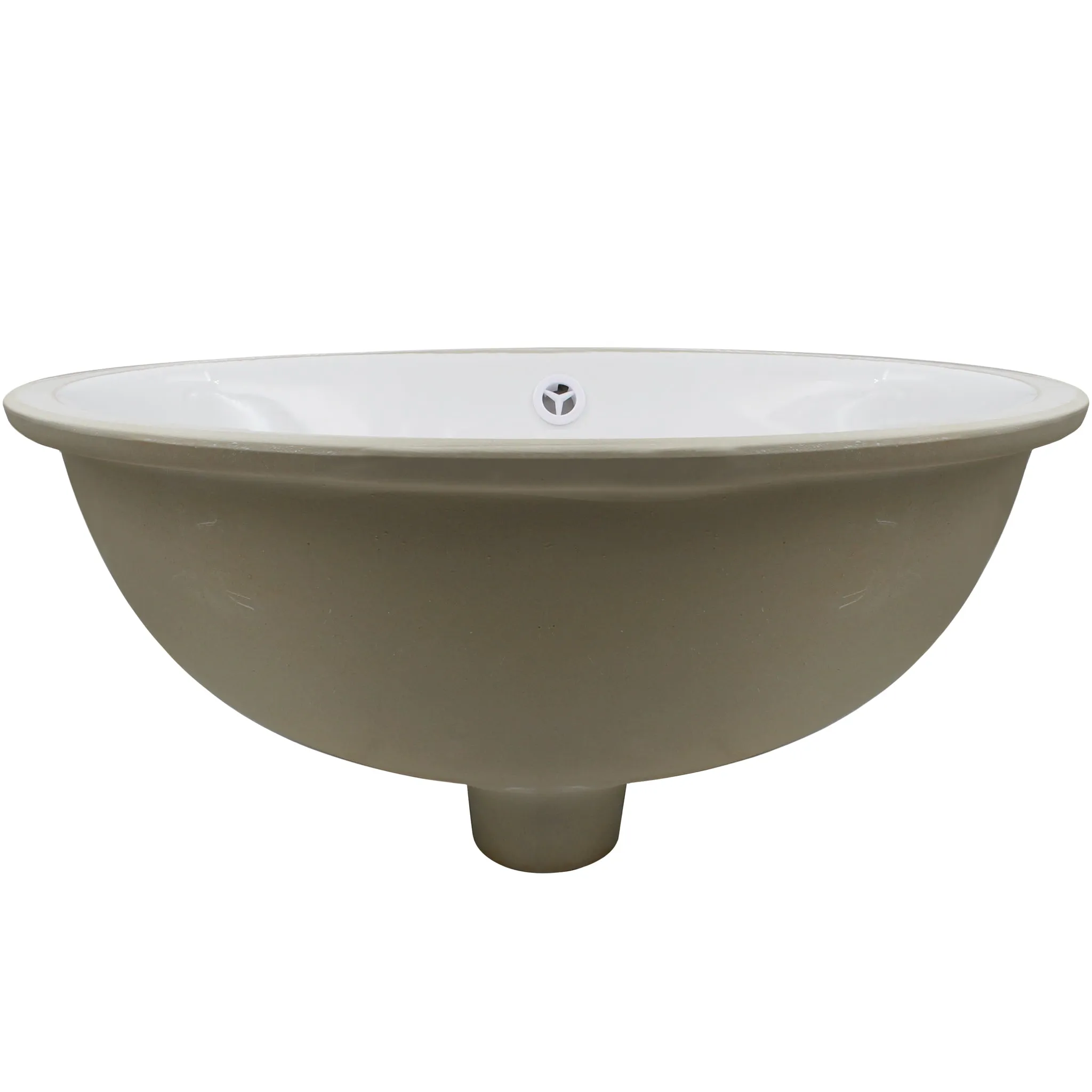 Oval Undermount White Porcelain Sink with Overflow, NP-U191307