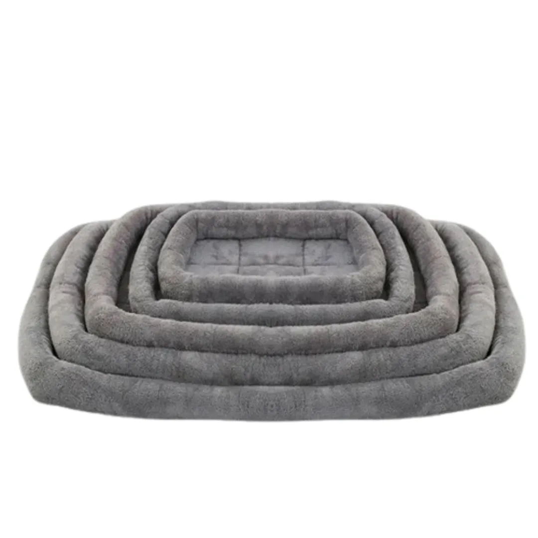 PetAffairs Plush Dog Bed with Calming Pad for Pets