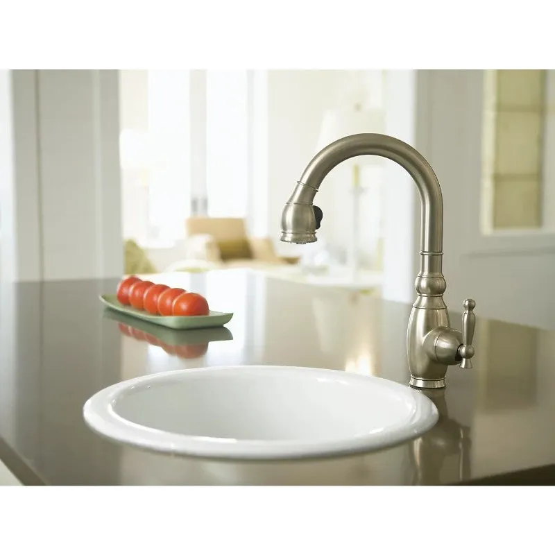 Porto Fino 18.38" x 18.38" x 8.63" Enameled Cast Iron Single Basin Bar Kitchen Sink in White