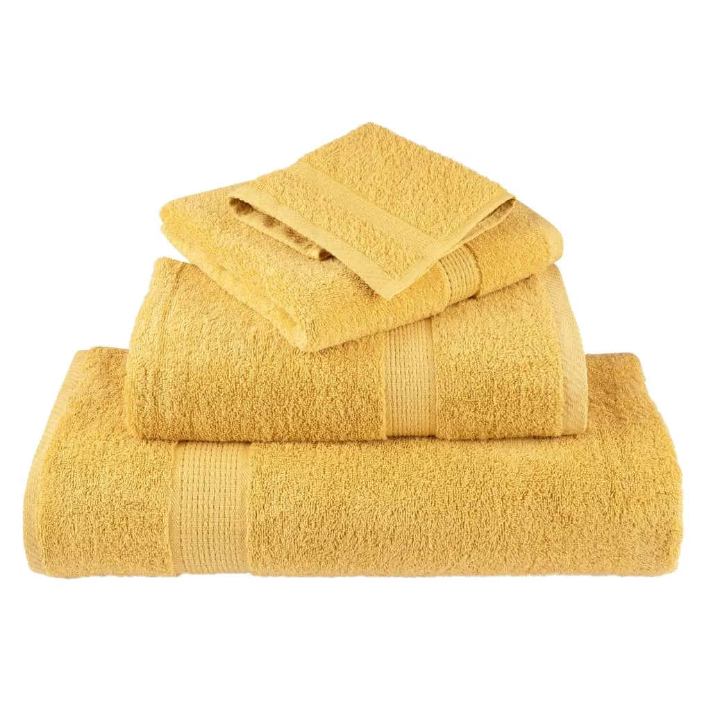 Premium Guest Towels 2pcs Gold 30x50cm 600gsm 100% Cotton