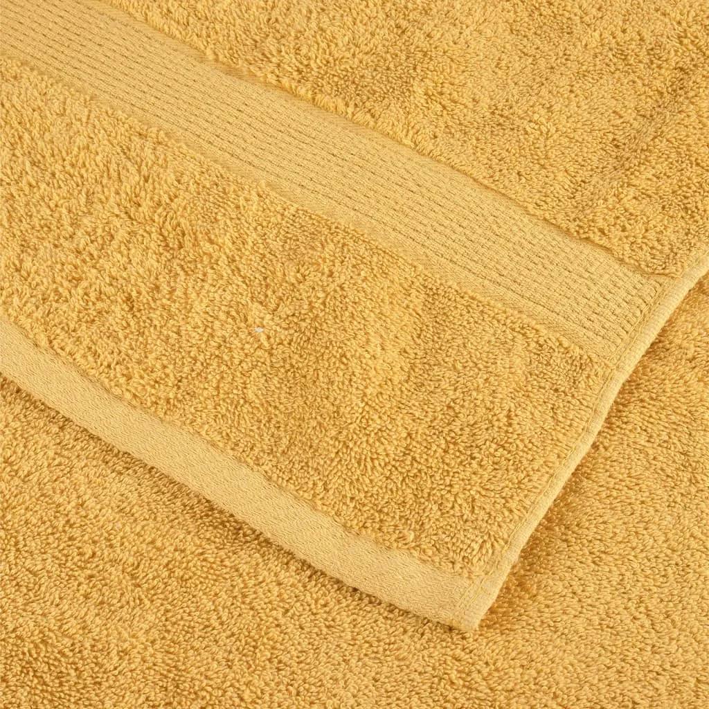 Premium Guest Towels 2pcs Gold 30x50cm 600gsm 100% Cotton