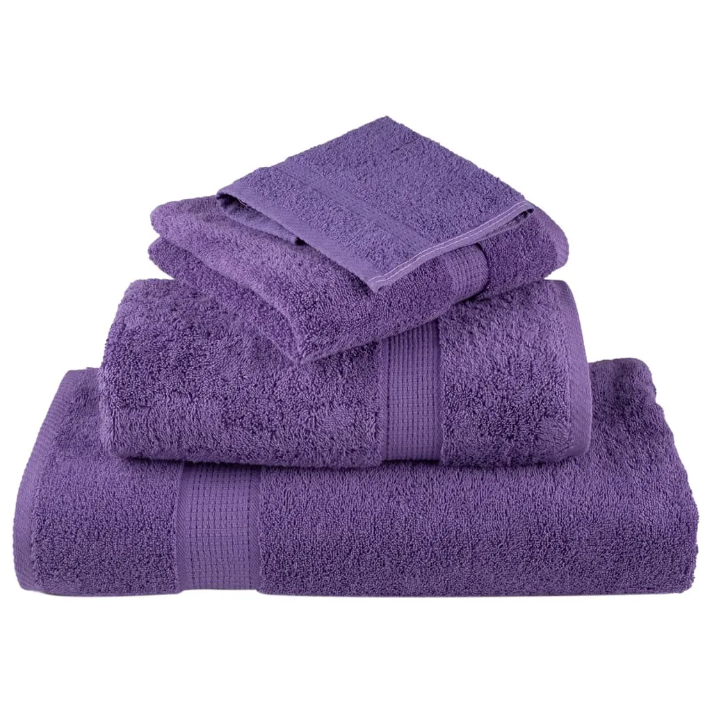 Premium Towels 4 pcs Purple 100x200 cm 600 gsm 100% Cotton