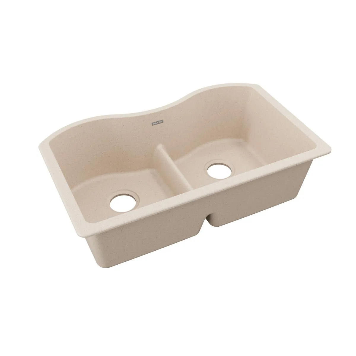 Quartz Classic 33" x 20" x 9.5" Double-Basin Undermount Kitchen Sink in Bisque