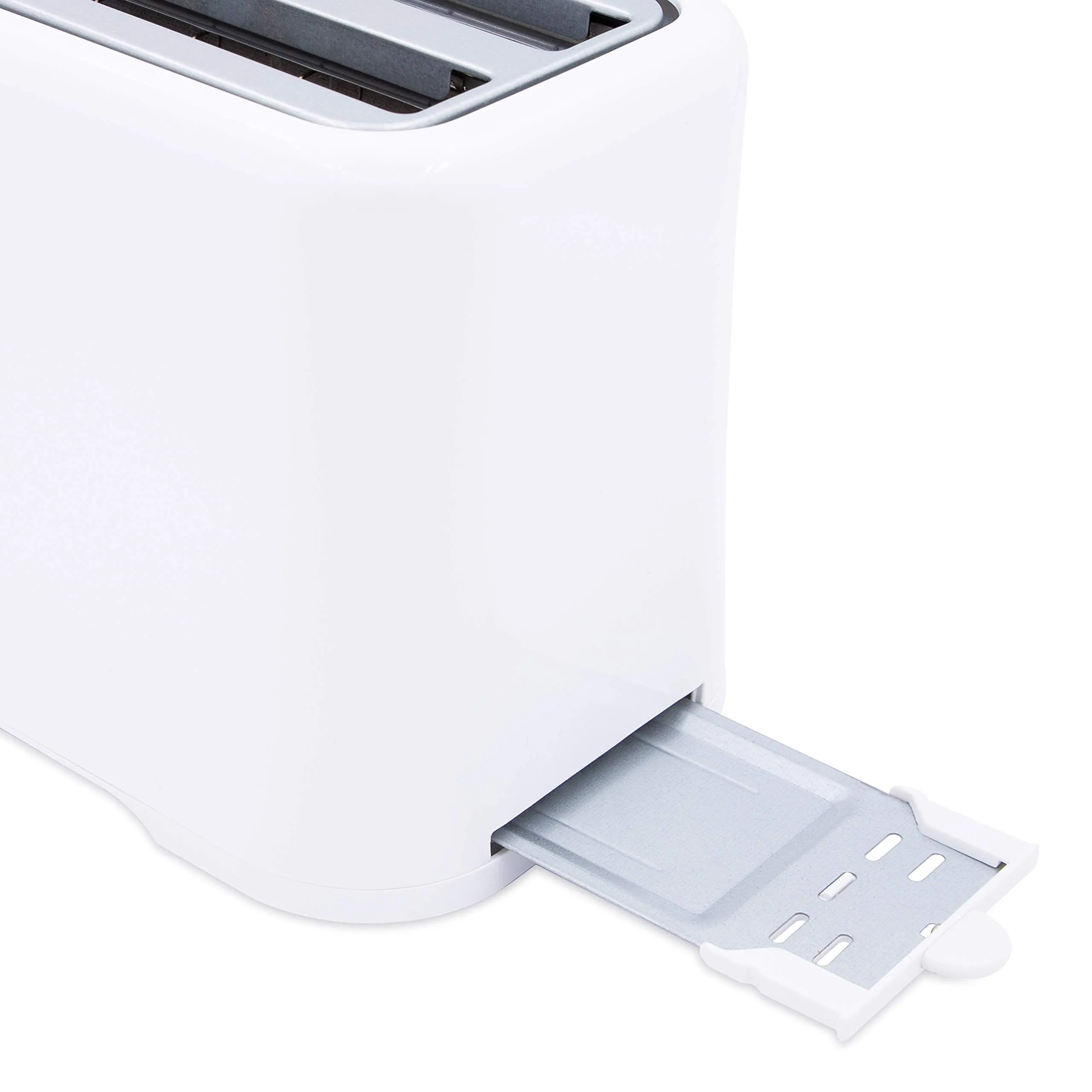 Quest 34279 2 Slice Toaster / Variable Browning Control / Reheat and Defrost / Crumb Tray and Cord Storage / White / 870W