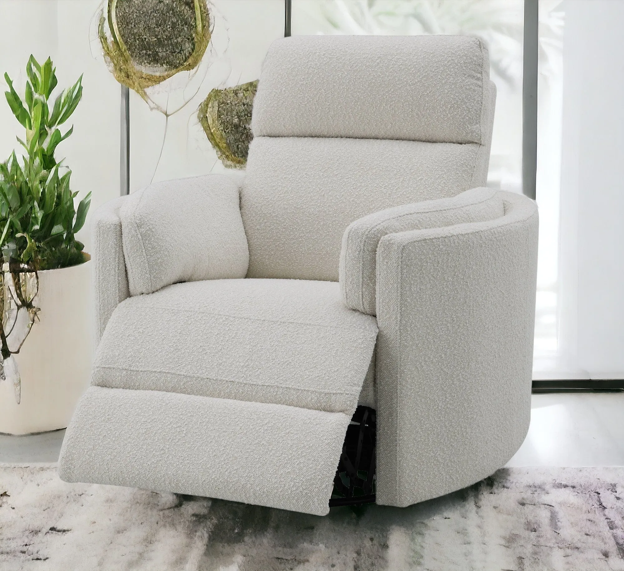 Sagen Swivel Recliner Chair - Beige