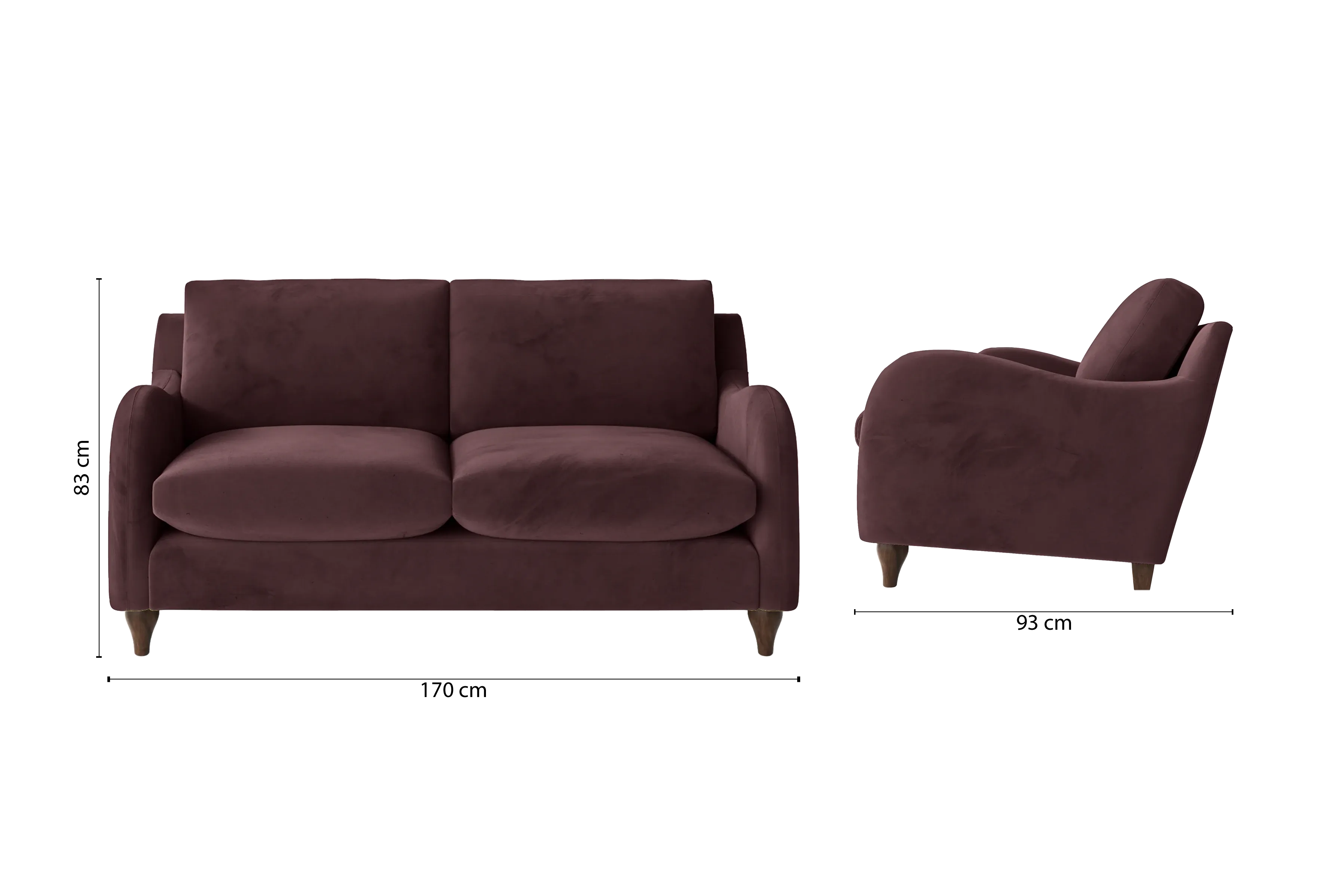 Sallisaw 2 Seater Sofa Grape Velvet