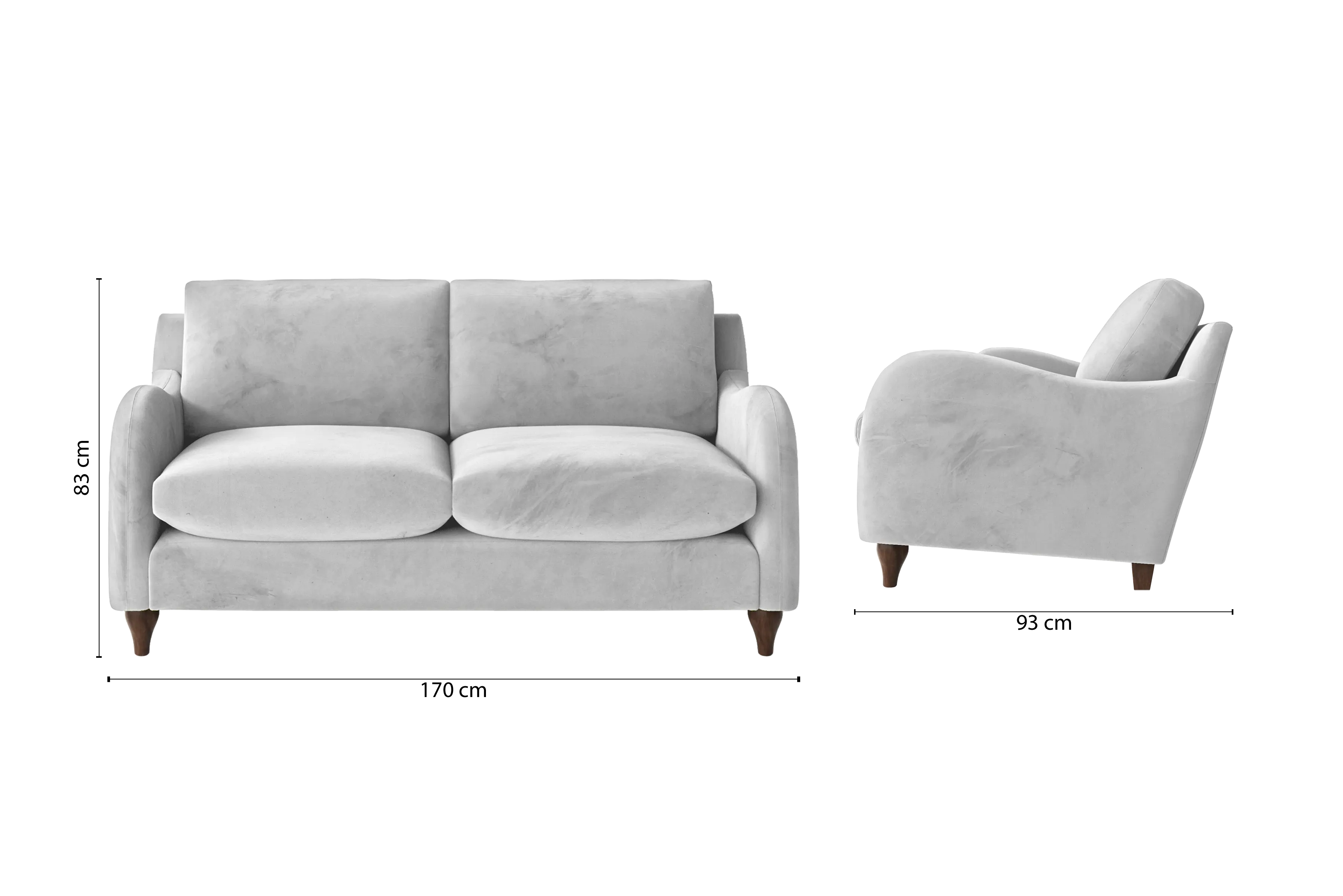 Sallisaw 2 Seater Sofa White Velvet