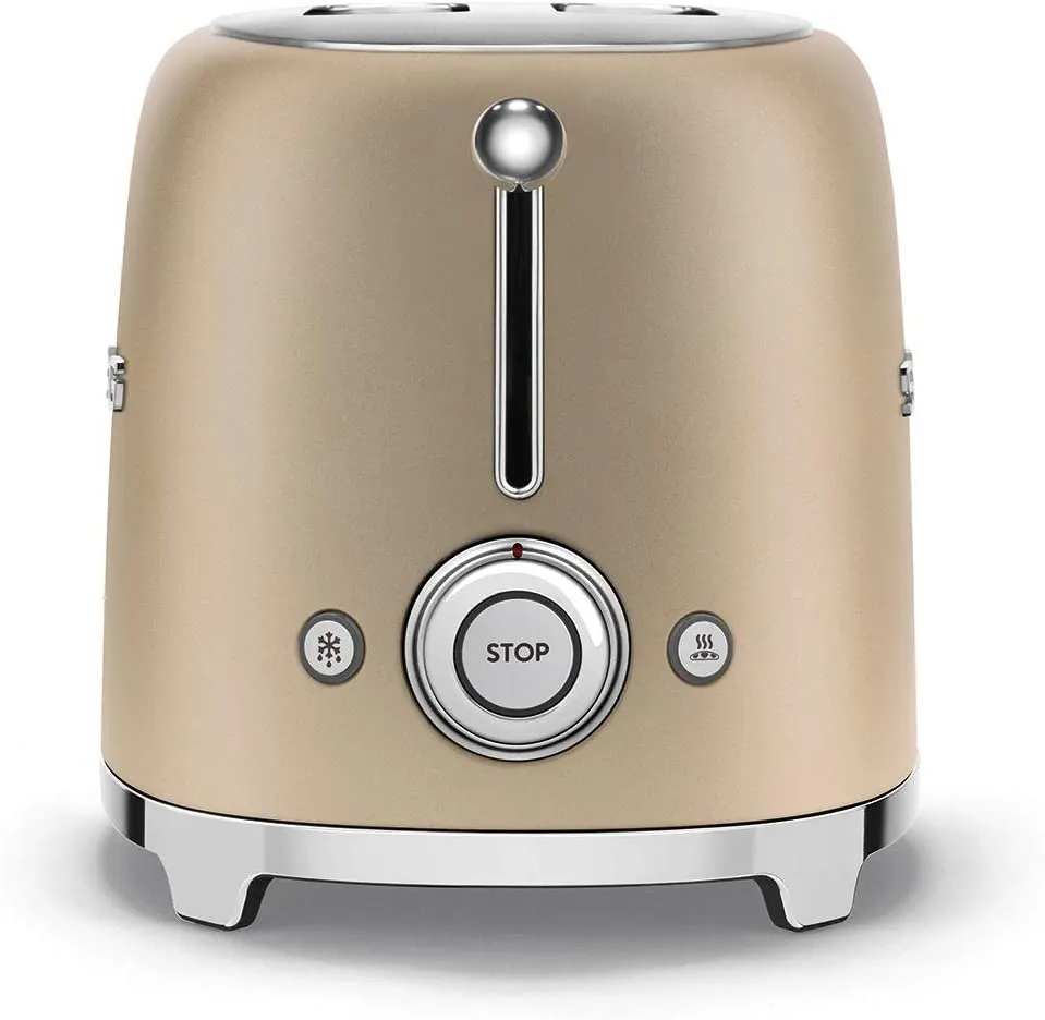 SMEG TSF01CHMUK 2-Slice Toaster - Matte Champagne Gold