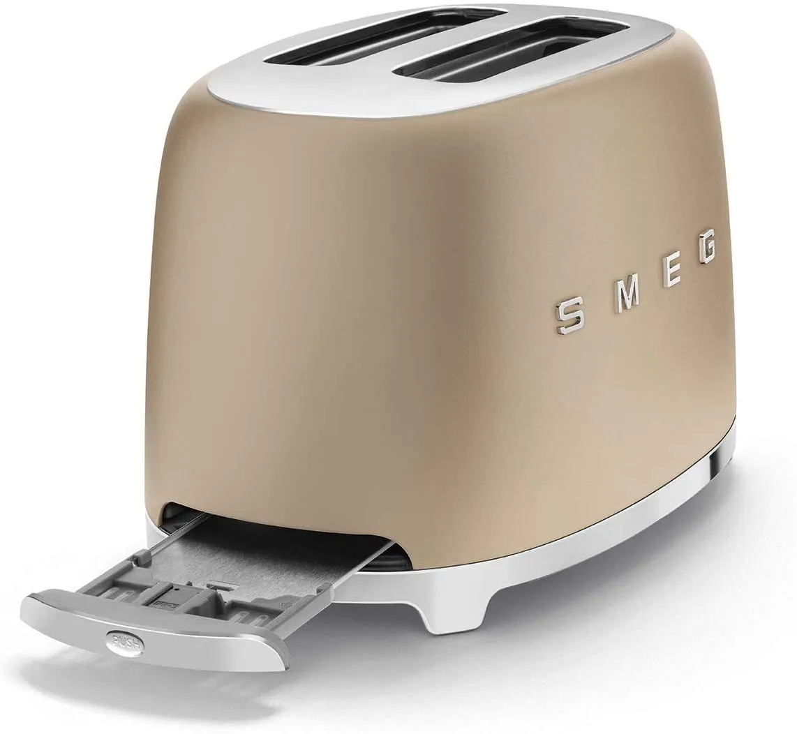 SMEG TSF01CHMUK 2-Slice Toaster - Matte Champagne Gold