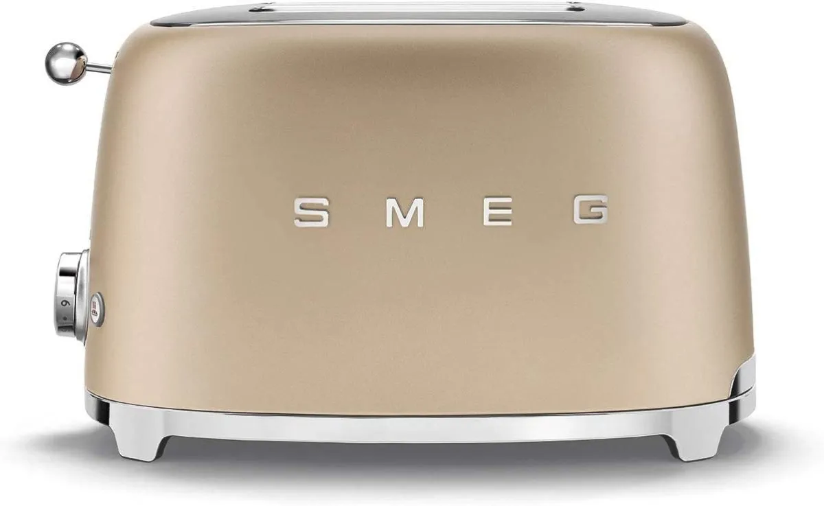 SMEG TSF01CHMUK 2-Slice Toaster - Matte Champagne Gold