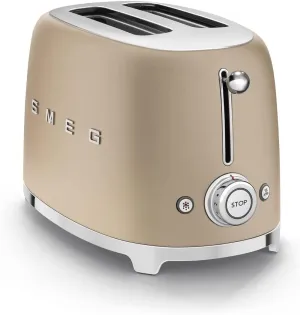 SMEG TSF01CHMUK 2-Slice Toaster - Matte Champagne Gold