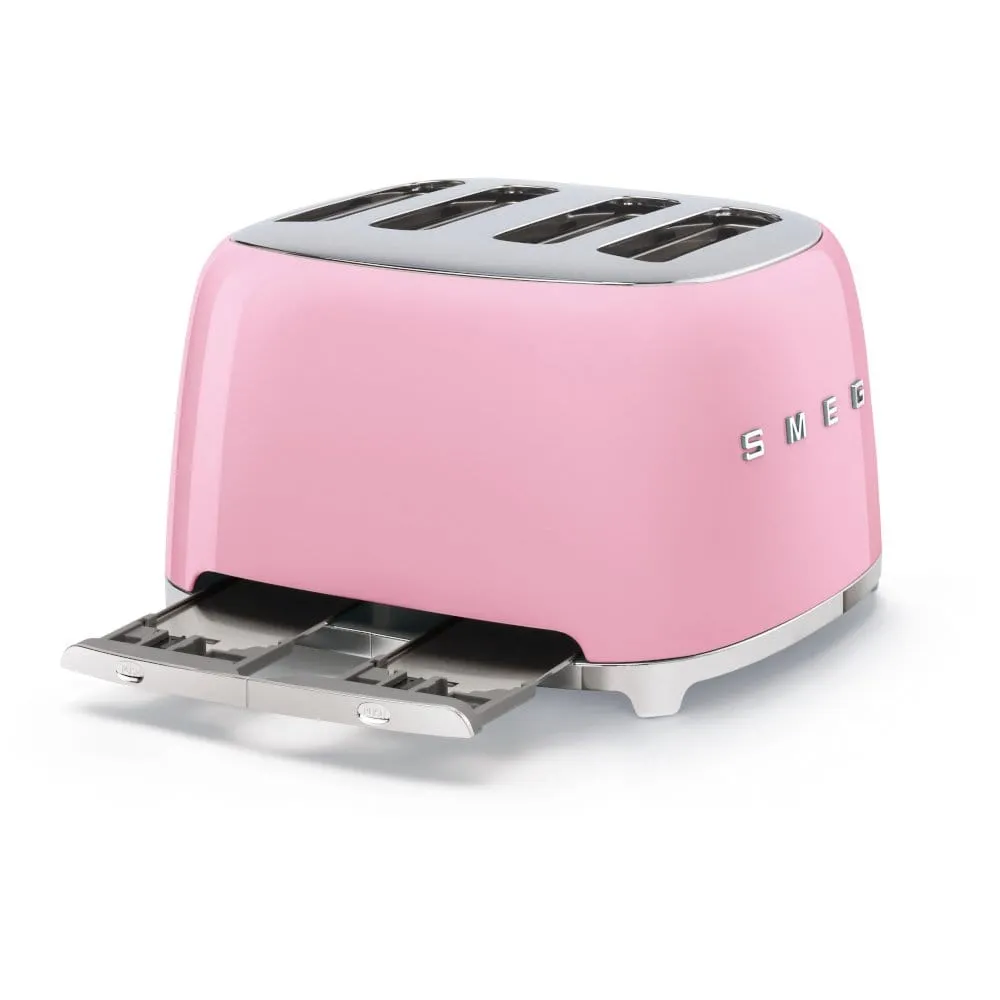 Smeg TSF03PKUK Retro Style 4-Slice Toaster - Pink