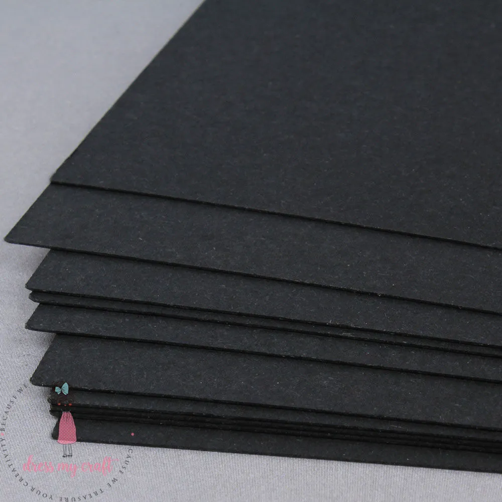 Smooth Black Cardstock - 300 GSM