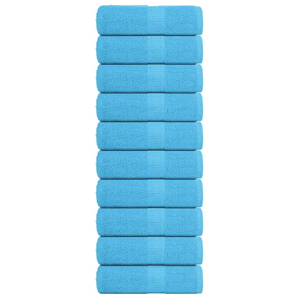 Soap Towels 10 pcs Turquoise 30x30 cm 360 gsm 100% Cotton