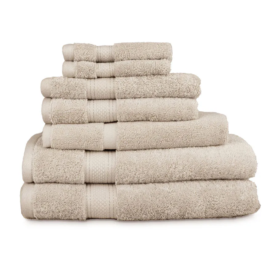 St Regis 7 Piece 600GSM Cotton Towel Set Stone