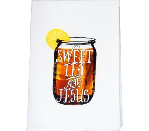 Sweet Tea and Jesus Flour Sack Kitchen Tea Towel