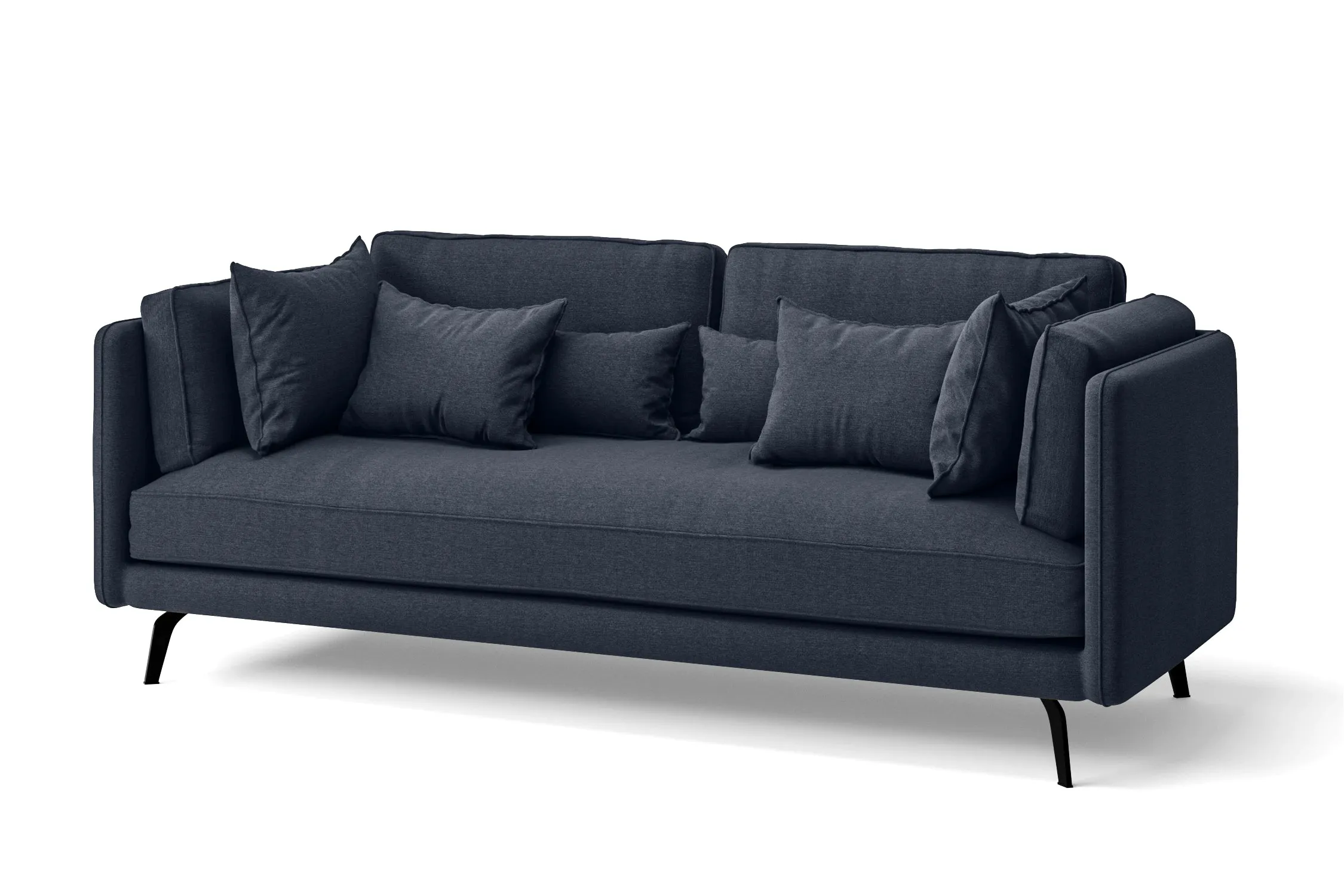 Velletri 3 Seater Sofa Dark Blue Linen Fabric