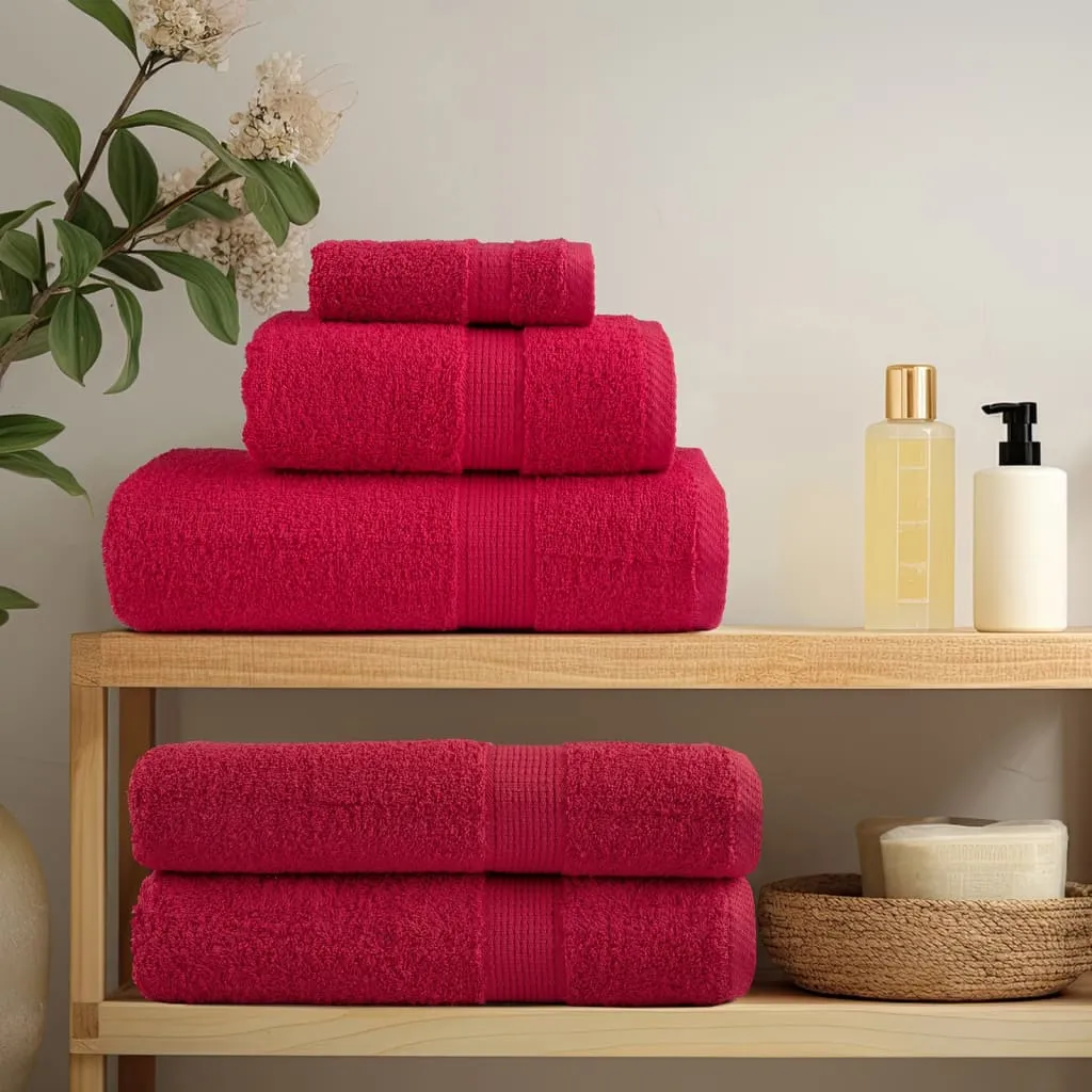 vidaXL 8 Piece Premium Towel Set SOLUND Red 600 gsm - Luxurious Soft & Absorbent for Home & Spa Use