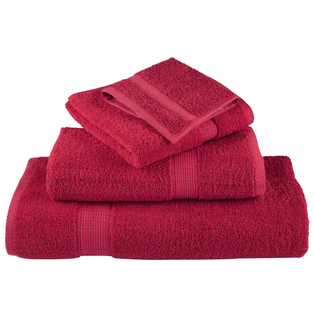 vidaXL 8 Piece Premium Towel Set SOLUND Red 600 gsm - Luxurious Soft & Absorbent for Home & Spa Use