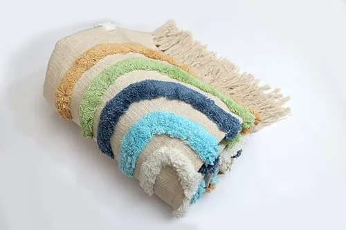 Weavers Hut Handmade Throw 50x60 inches Beautiful Throw, Decorative Blanket, Soft and Cozy Sofa Throw, Cotton Throw, Handwoven, Used Both Indoor and Outdoor, Home Decor Item