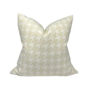 White and Cream Houndstooth Pillow Cover